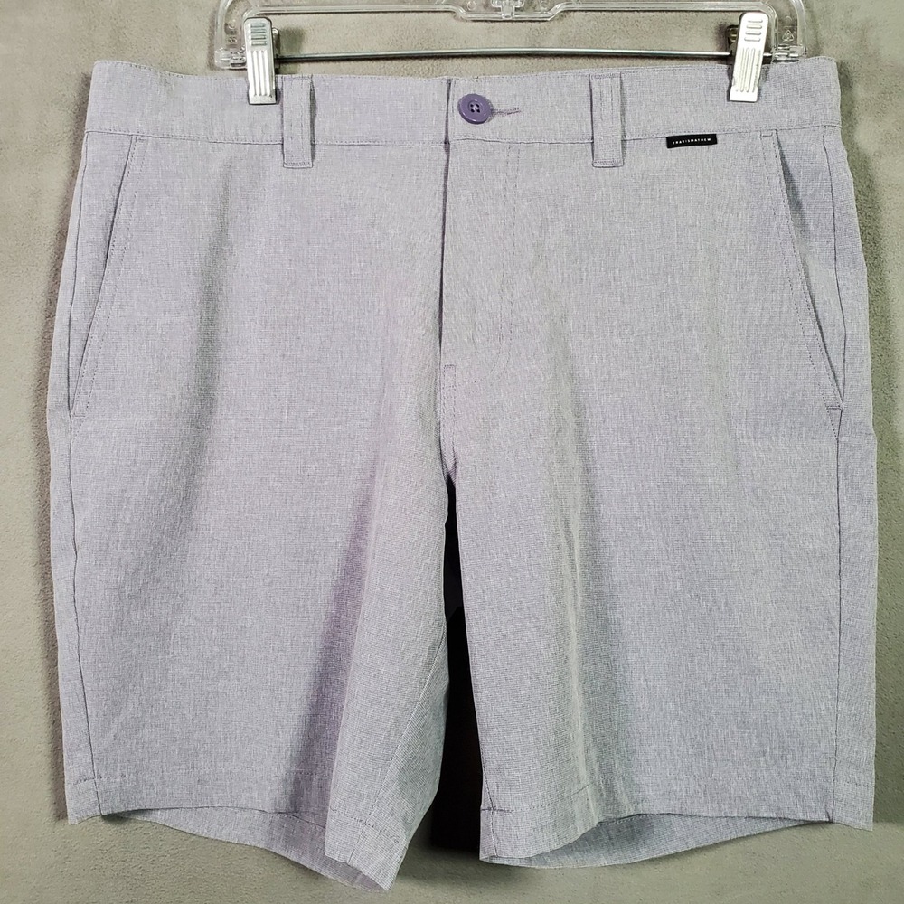 Travis Mathew Beck Shorts Mens 34 Grey Heather Stretch Golf Athleisure Casual